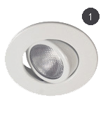 4-in Tilting Round Rear Load White Gimbal Trim 