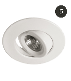 4-in Tilting Round Rear Load White Gimbal Trim 